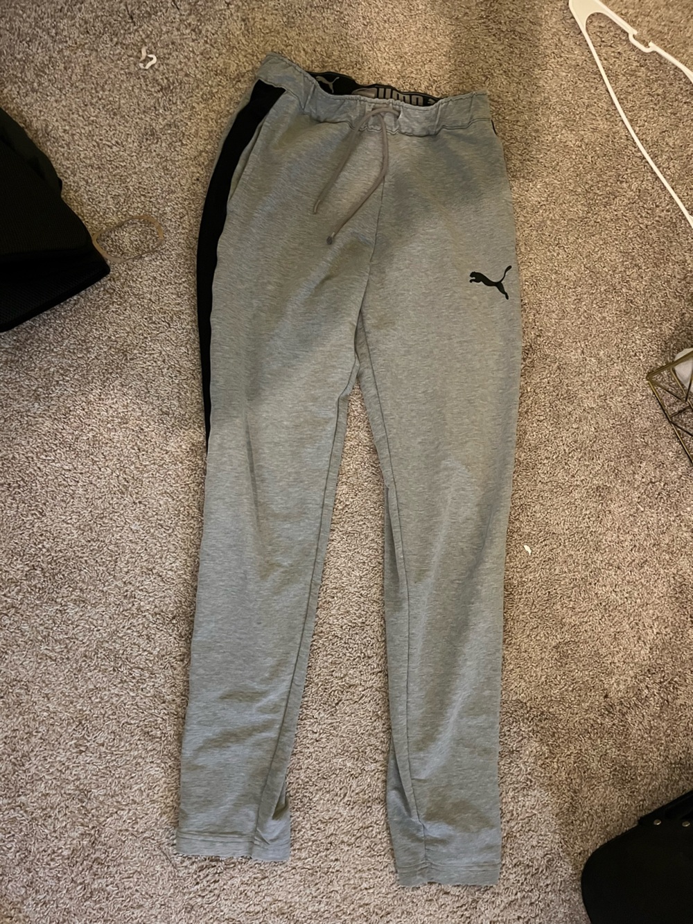 Puma Gray Jogger Sweatpants with Black Side Panel